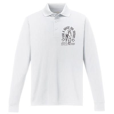 Ride A Horse For Instant Happiness Performance Long Sleeve Polo