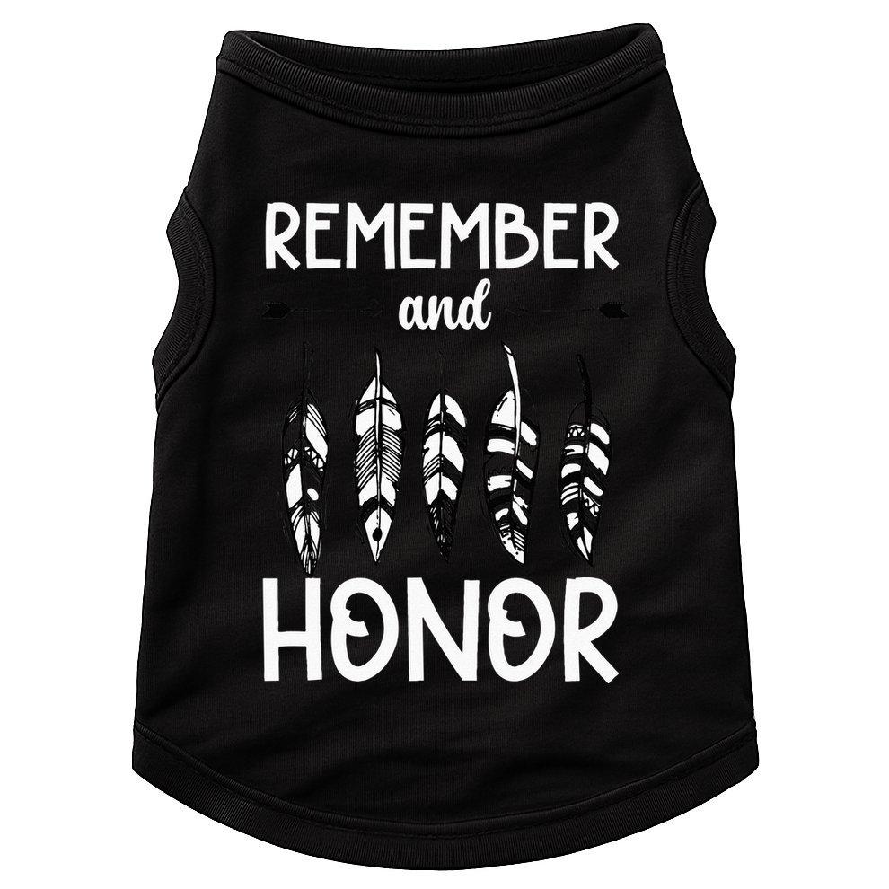 Remember And Honor Orange Day Canada Indigenous Children Doggie Tank