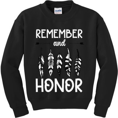 Remember And Honor Orange Day Canada Indigenous Children Kids Sweatshirt