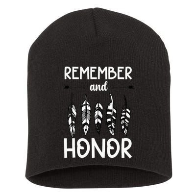 Remember And Honor Orange Day Canada Indigenous Children Short Acrylic Beanie