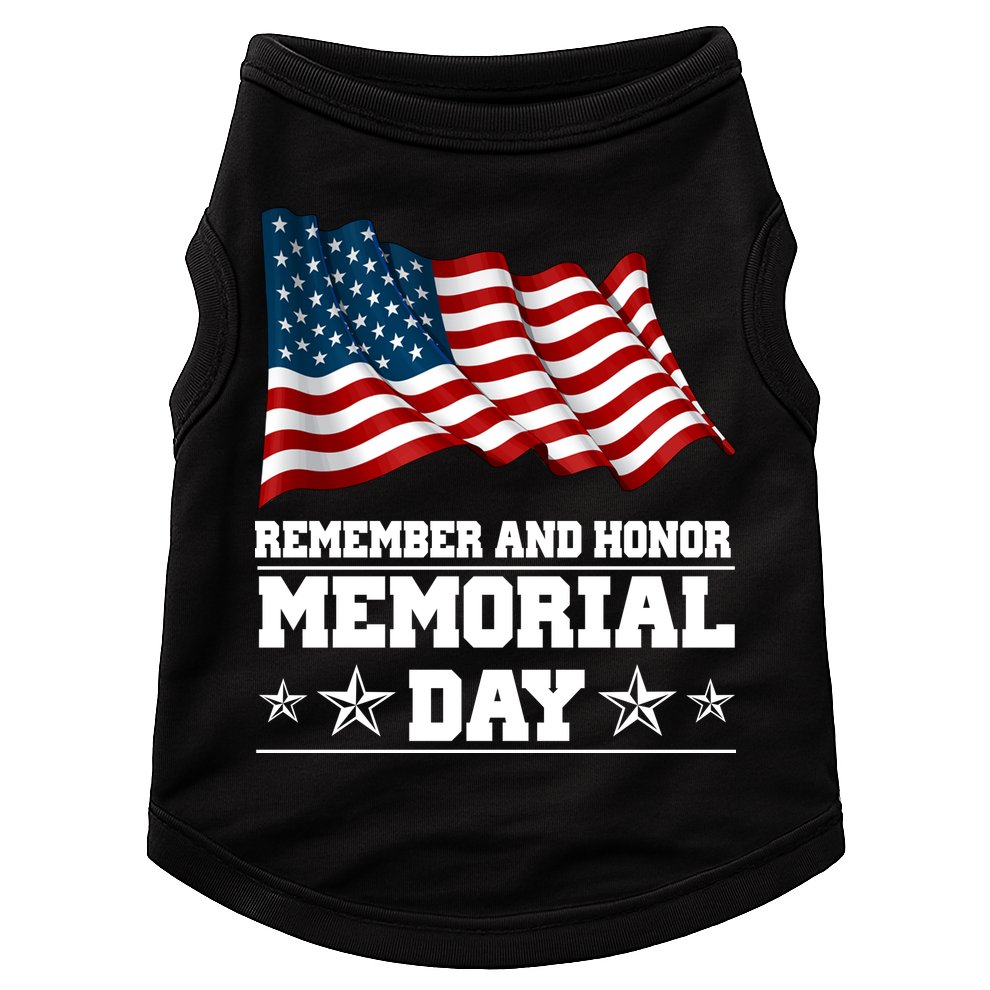 Remember And Honor Memorial Day Patriot Doggie Tank