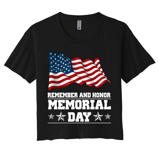 Remember And Honor Memorial Day Patriot Crop Top