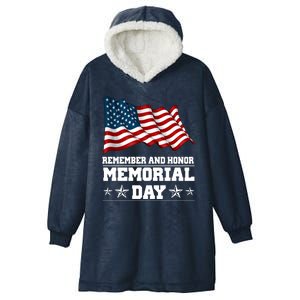 Remember And Honor Memorial Day Patriot Hooded Wearable Blanket