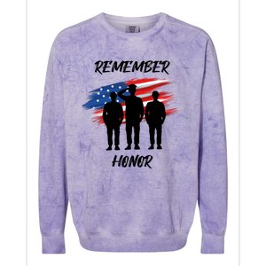 Remember And Honor Design For Patriots Cool Gift Colorblast Crewneck Sweatshirt