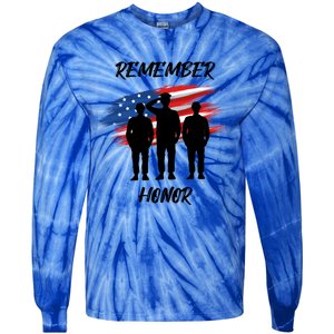 Remember And Honor Design For Patriots Cool Gift Tie-Dye Long Sleeve Shirt