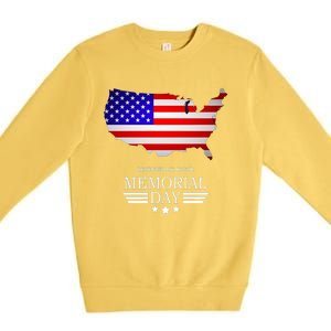 Remember And Honor Memorial Day American Flag Gift Premium Crewneck Sweatshirt