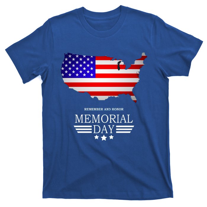 Remember And Honor Memorial Day American Flag Gift T-Shirt