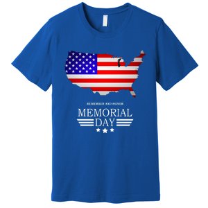 Remember And Honor Memorial Day American Flag Gift Premium T-Shirt