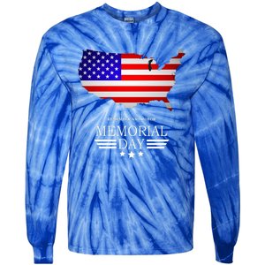 Remember And Honor Memorial Day American Flag Gift Tie-Dye Long Sleeve Shirt