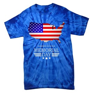 Remember And Honor Memorial Day American Flag Gift Tie-Dye T-Shirt