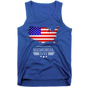 Remember And Honor Memorial Day American Flag Gift Tank Top