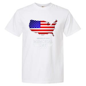 Remember And Honor Memorial Day American Flag Gift Garment-Dyed Heavyweight T-Shirt