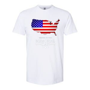 Remember And Honor Memorial Day American Flag Gift Softstyle CVC T-Shirt