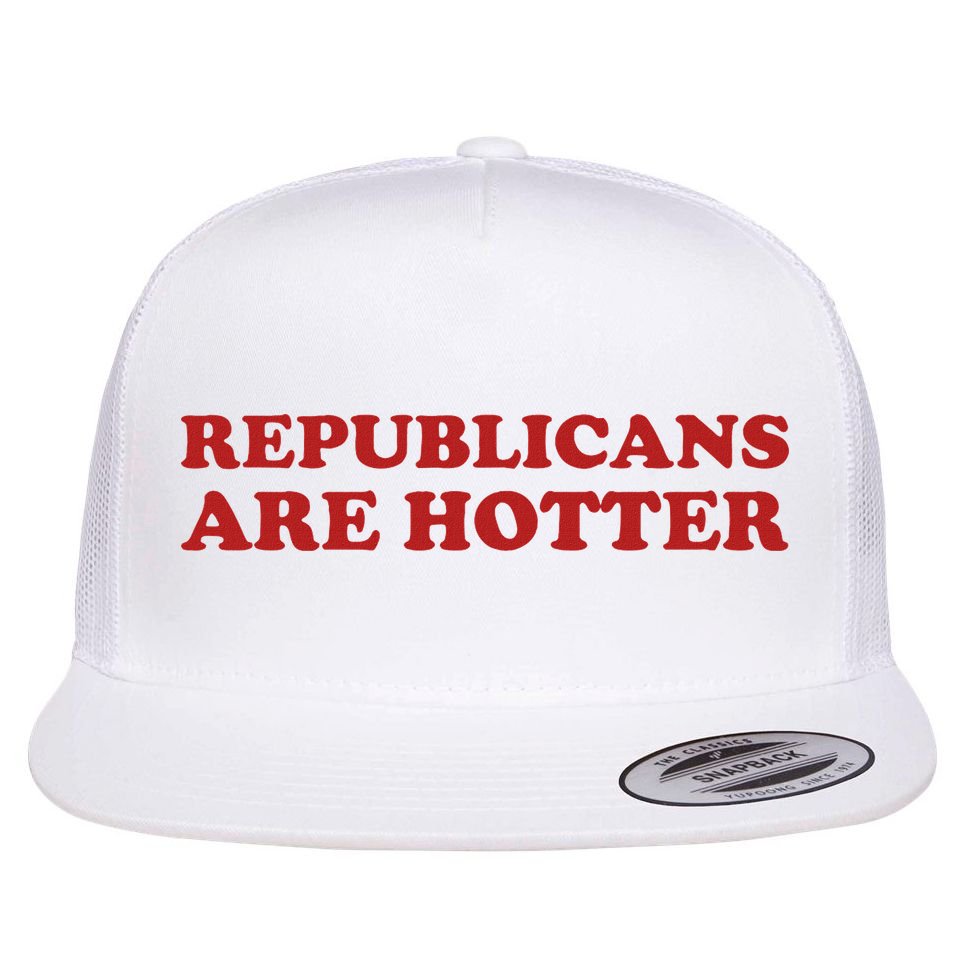 Republicans Are Hotter Political Saying American Voice Flat Bill Trucker Hat