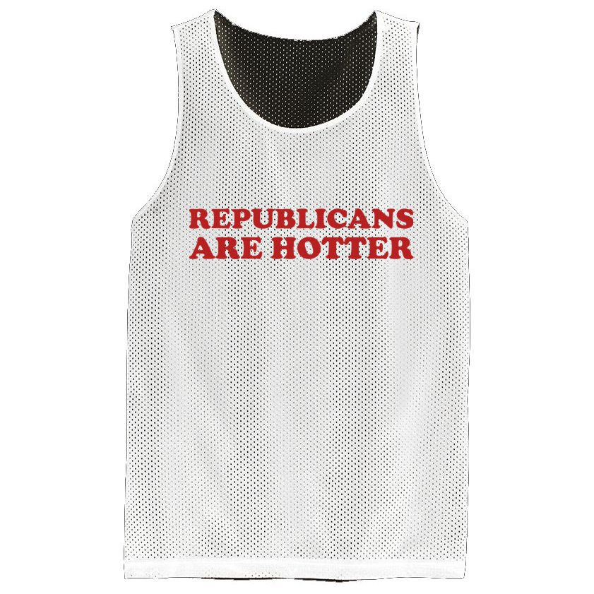 Republicans Are Hotter Political Saying American Voice Mesh Reversible Basketball Jersey Tank