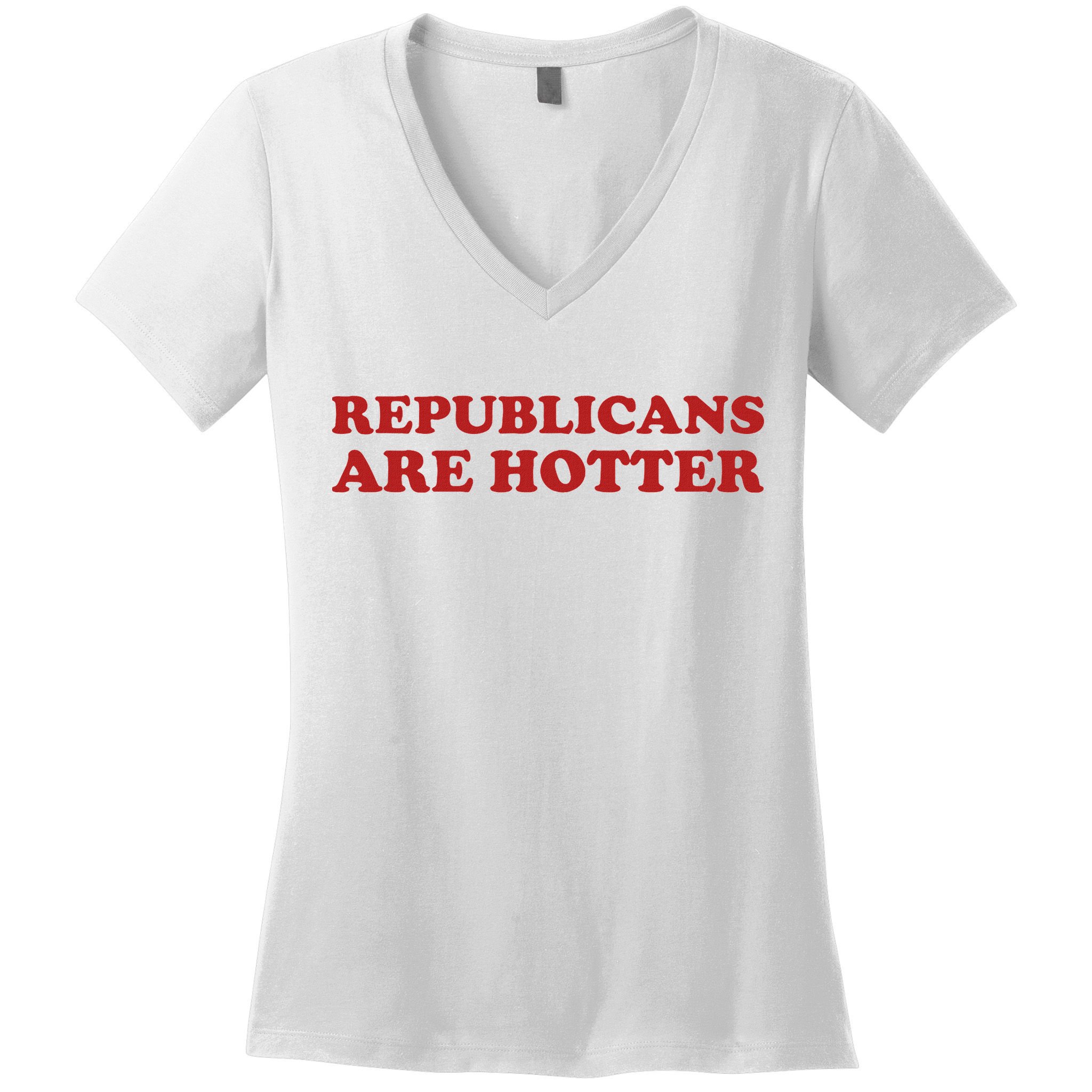 Republicans Are Hotter Political Saying American Voice Women's V-Neck T-Shirt