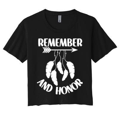 Remember And Honor Orange Day Canada Indigenous Meaningful Gift Crop Top