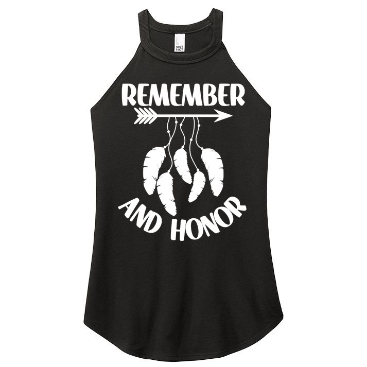 Remember And Honor Orange Day Canada Indigenous Meaningful Gift Women's Perfect Tri Rocker Tank
