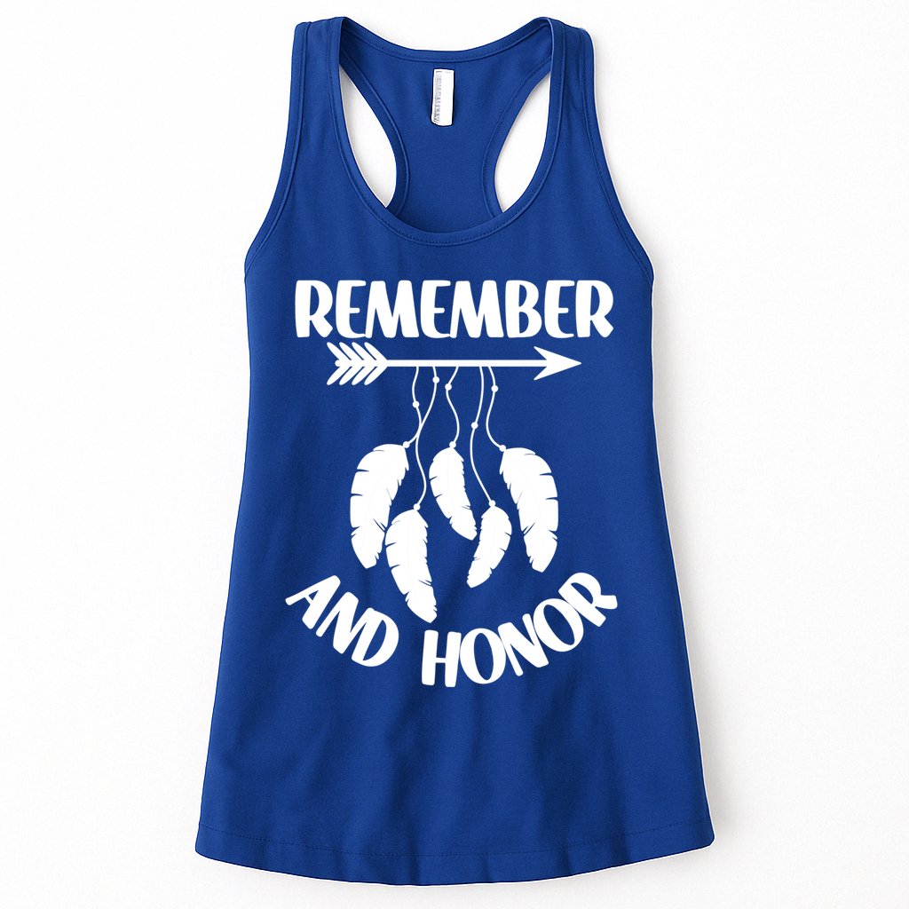 Remember And Honor Orange Day Canada Indigenous Meaningful Gift Womens Tank Top