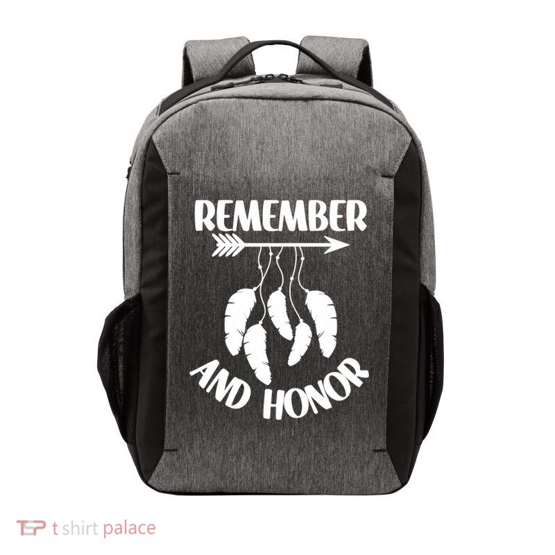 Remember And Honor Orange Day Canada Indigenous Meaningful Gift Vector Backpack