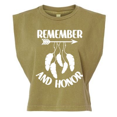 Remember And Honor Orange Day Canada Indigenous Meaningful Gift Garment-Dyed Women's Muscle Tee