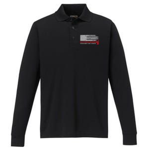 Remember And Honor Our Firefighters Patriotic Tribute Cute Gift Performance Long Sleeve Polo