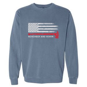 Remember And Honor Our Firefighters Patriotic Tribute Cute Gift Garment-Dyed Sweatshirt