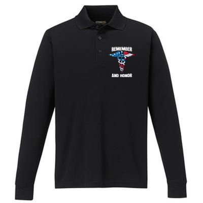 Remember And Honor Thank You Doctors Patriotic Tribute Meaningful Gift Performance Long Sleeve Polo