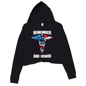 Remember And Honor Thank You Doctors Patriotic Tribute Meaningful Gift Crop Fleece Hoodie