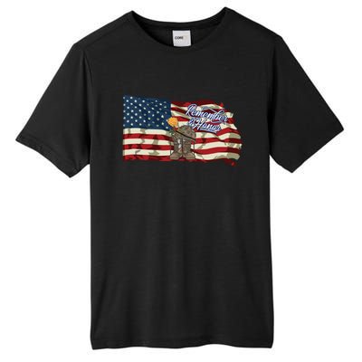 Remember And Honor Veterans Day Patriotic American Flag Cool Gift Tall Fusion ChromaSoft Performance T-Shirt