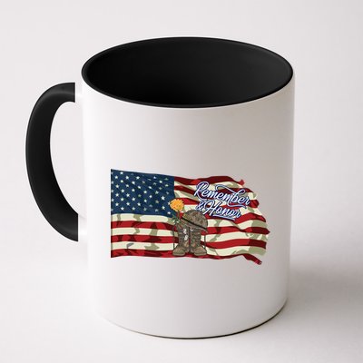 Remember And Honor Veterans Day Patriotic American Flag Cool Gift Mug