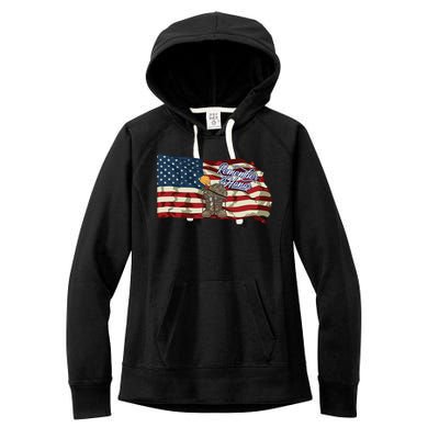Remember And Honor Veterans Day Patriotic American Flag Cool Gift Women's Fleece Hoodie