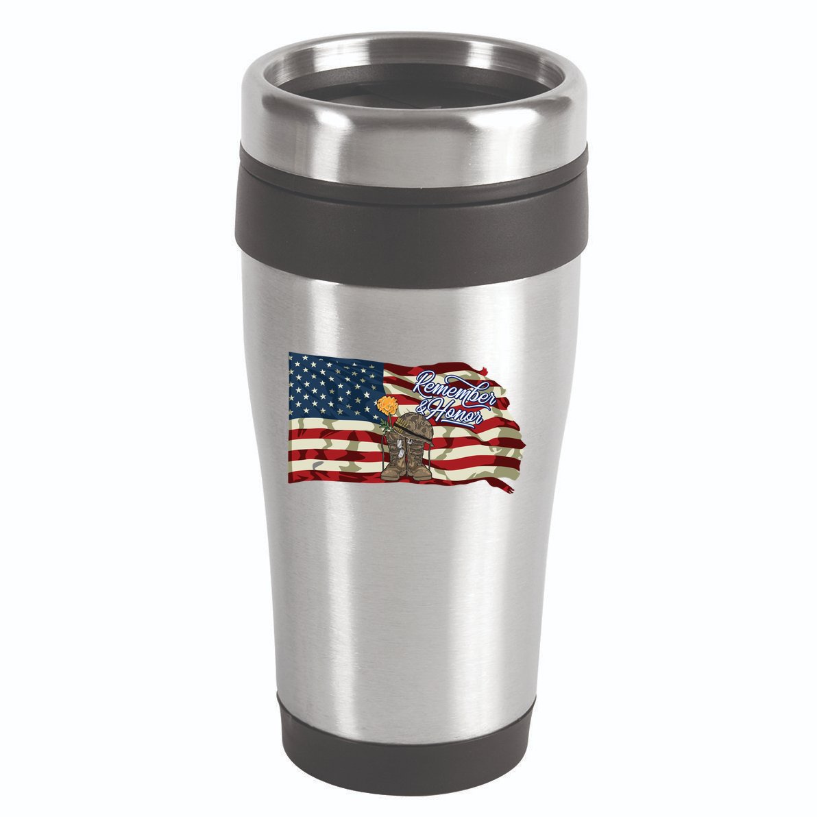 Remember And Honor Veterans Day Patriotic American Flag Cool Gift 16oz Travel Tumbler