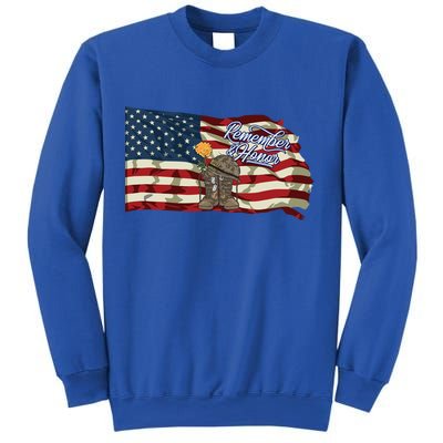 Remember And Honor Veterans Day Patriotic American Flag Cool Gift Sweatshirt