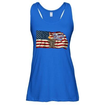 Remember And Honor Veterans Day Patriotic American Flag Cool Gift Ladies Essential Flowy Tank