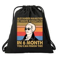 Retro Alexander Hamilton Wrote 51 Essays In 6 Months Drawstring Bag