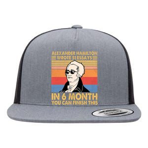 Retro Alexander Hamilton Wrote 51 Essays In 6 Months Flat Bill Trucker Hat