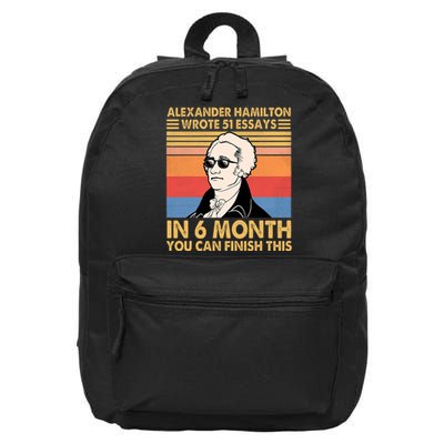 Retro Alexander Hamilton Wrote 51 Essays In 6 Months 16 in Basic Backpack