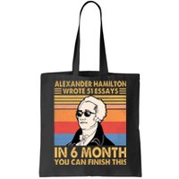 Retro Alexander Hamilton Wrote 51 Essays In 6 Months Tote Bag