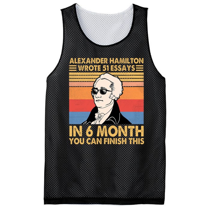 Retro Alexander Hamilton Wrote 51 Essays In 6 Months Mesh Reversible Basketball Jersey Tank