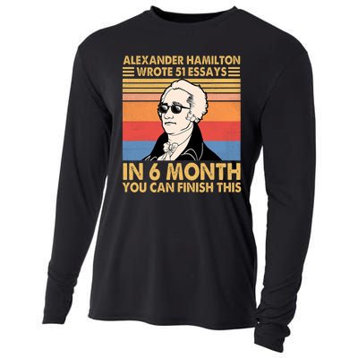 Retro Alexander Hamilton Wrote 51 Essays In 6 Months Cooling Performance Long Sleeve Crew