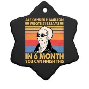 Retro Alexander Hamilton Wrote 51 Essays In 6 Months Ceramic Star Ornament