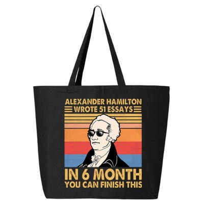 Retro Alexander Hamilton Wrote 51 Essays In 6 Months 25L Jumbo Tote