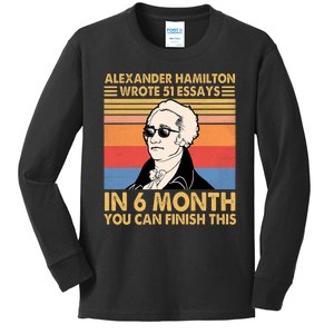 Retro Alexander Hamilton Wrote 51 Essays In 6 Months Kids Long Sleeve Shirt