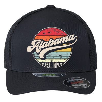 Retro Alabama Home State Al Cool 70s Style Sunset Flexfit Unipanel Trucker Cap