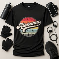 Retro Alabama Home State Al Cool 70s Style Sunset Cooling Performance Crew T-Shirt