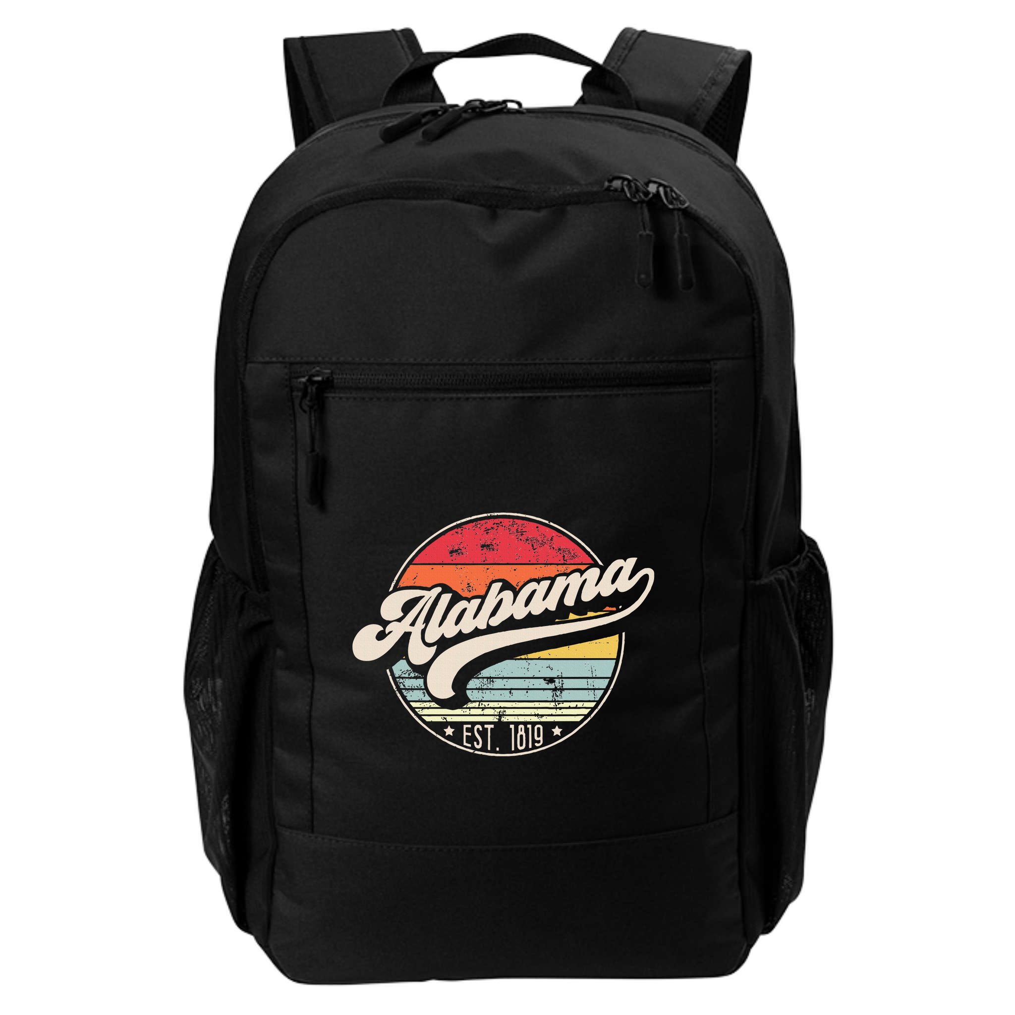 Retro Alabama Home State Al Cool 70s Style Sunset Backpack