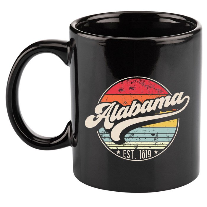Retro Alabama Home State Al Cool 70s Style Sunset 11oz C Handle Ceramic Mug
