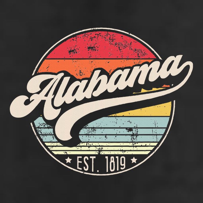 Retro Alabama Home State Al Cool 70s Style Sunset 11oz C Handle Ceramic Mug