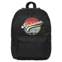 Retro Alabama Home State Al Cool 70s Style Sunset 16 in Basic Backpack